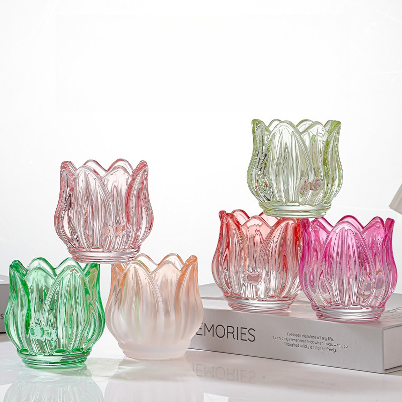 Candle Making Glass - Glass Tulip Candle Cup, Atmosphere Decoration,
