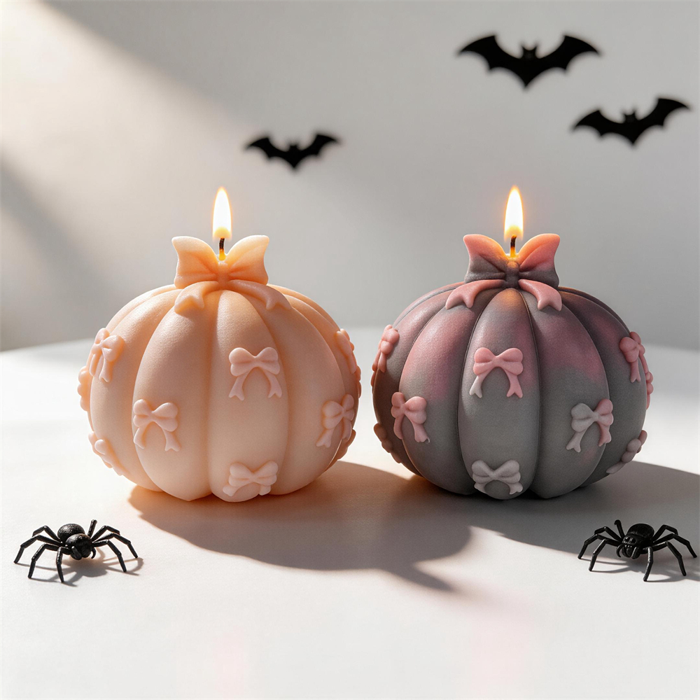 Candle Making Soy Wax - 2026 Happy Halloween Decor Bowknot Pumpkin
