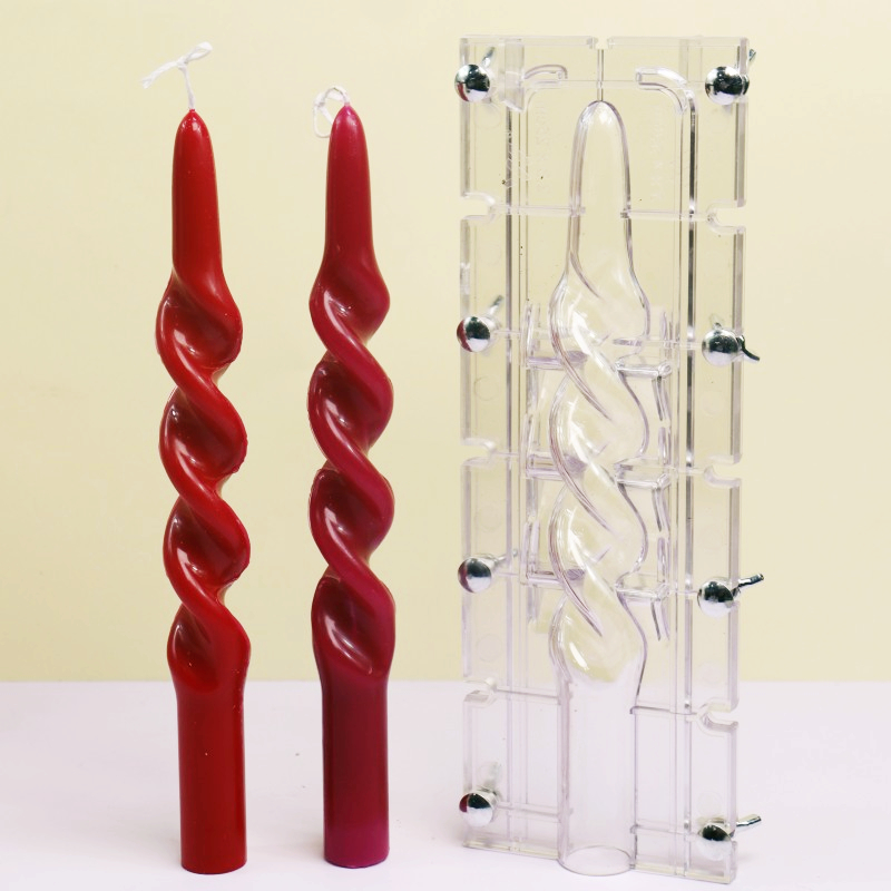 Candle Making Kit - Twisted Stripe Column Acrylic Candle Mold