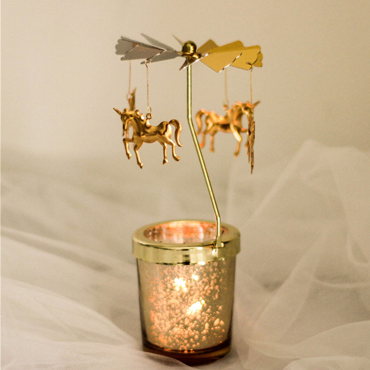Candle Making Glass - Rotating Glass Candlestick Handcrafted Crystal Holder