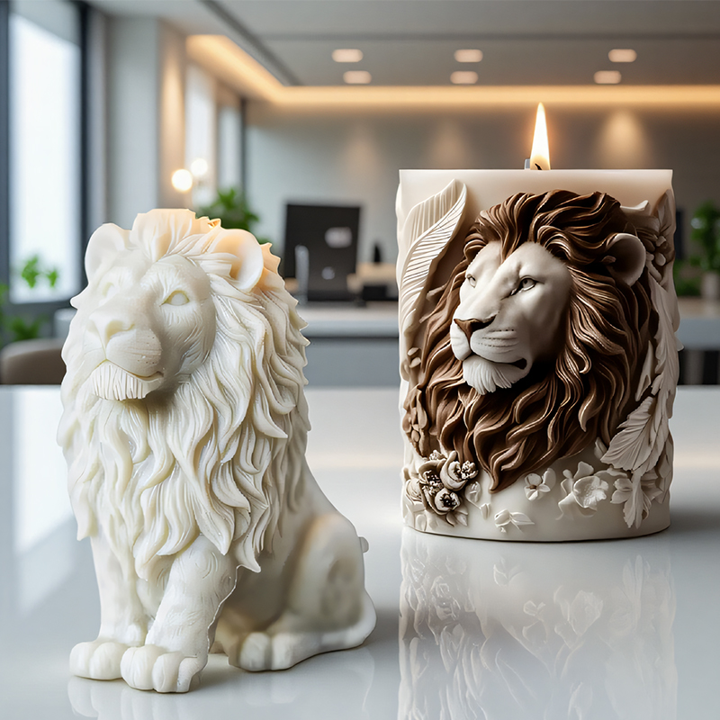 Candle Making Thermometer - 3D Lion Relief Candle Mold -