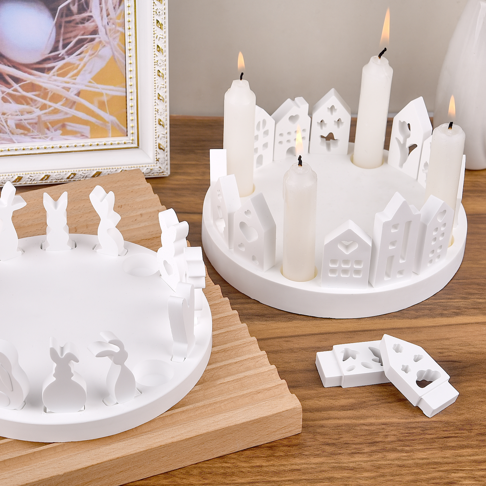 Candle Making Moulds - Hollow House Rabbit Candle Holder Silicone