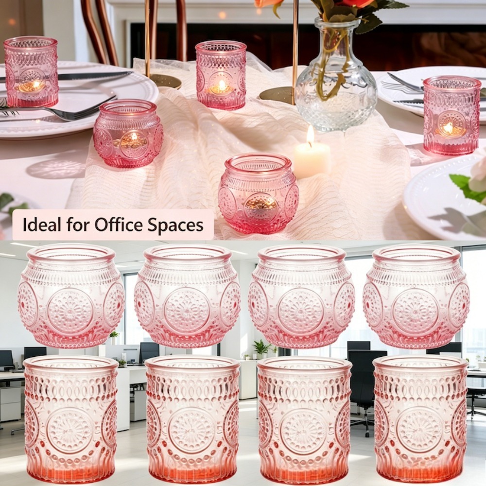 Candle Making Glass - Vintage Embossed Glass Tealight Candle Holders