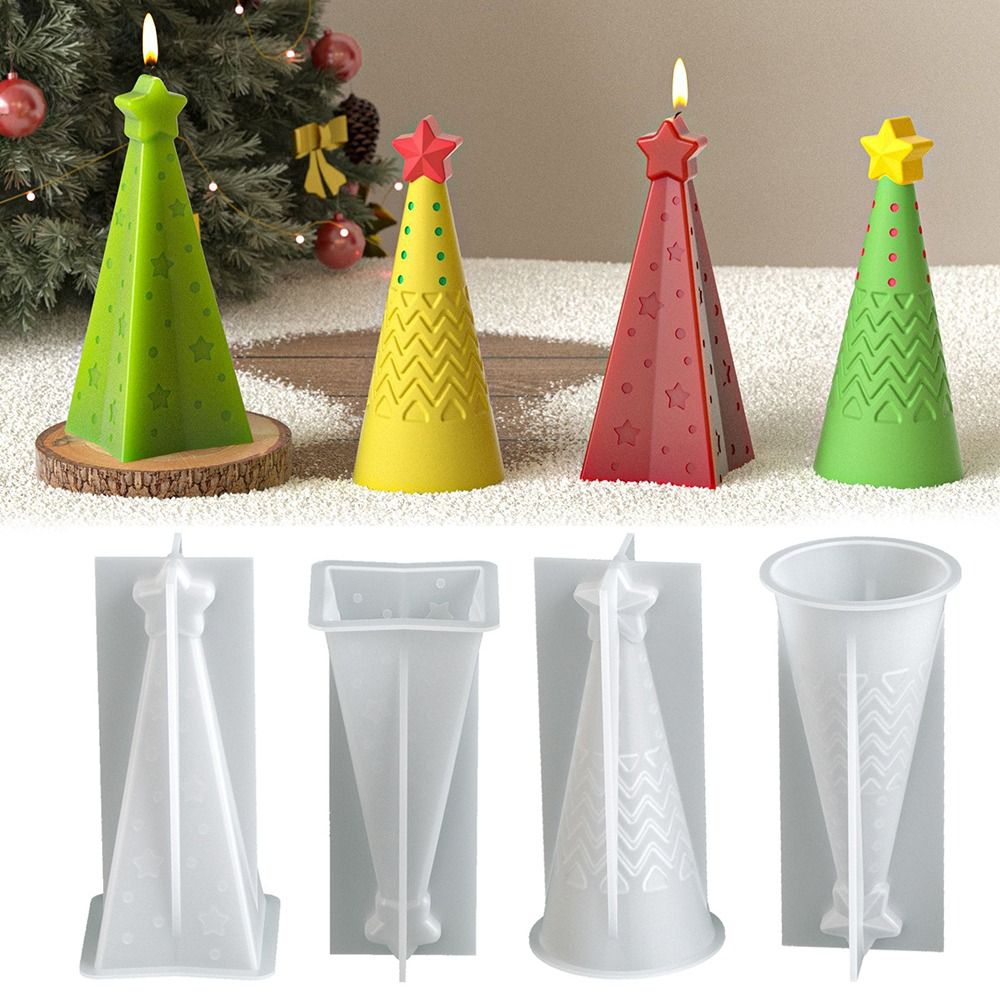 Candle Making Kit Xmas - Silicone Christmas Cone Candle Mold Epoxy