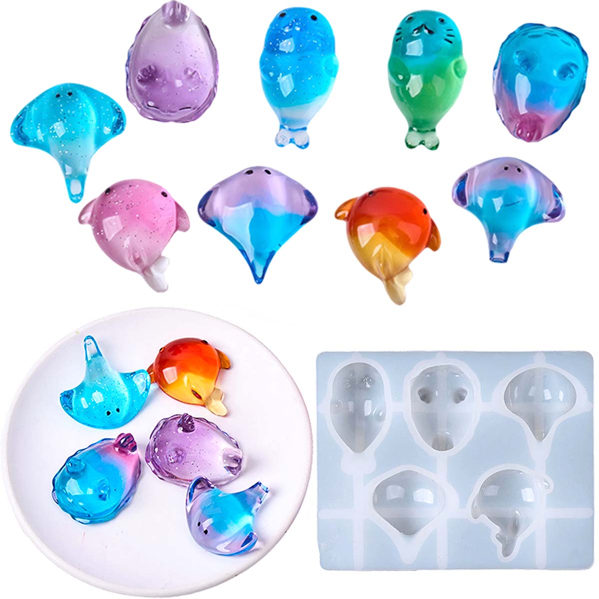 Candle Making Moulds - 3D Healing Kawaii Manta Ray Whale