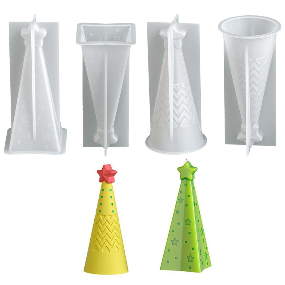 Candle Making Kit Xmas - Silicone Christmas Cone Candle Mold Crystal