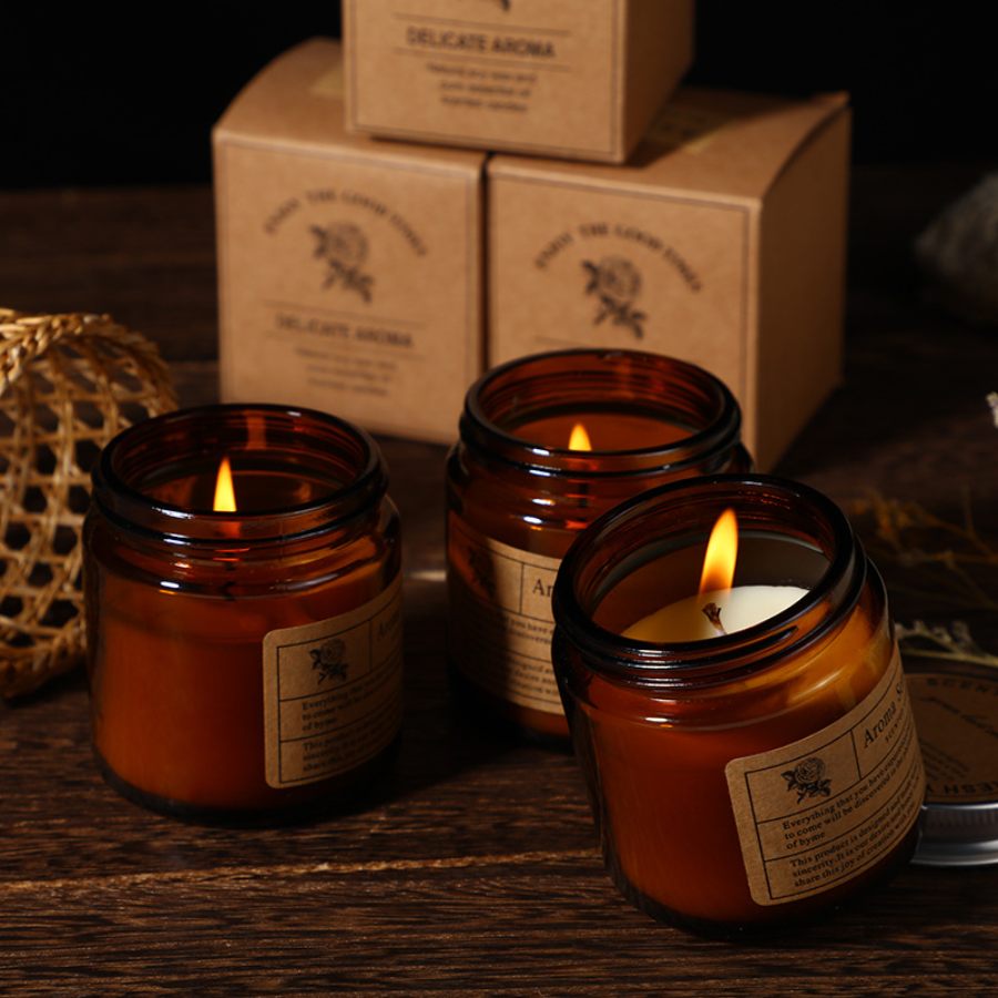 Candle Making Glass - 1pc Brown Glass Cup Aromatherapy Candle