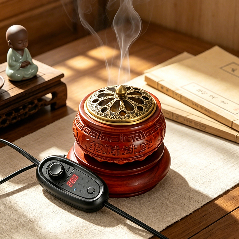Candle Making Thermometer - Electronic Incense Burner Rosewood Carved Essential