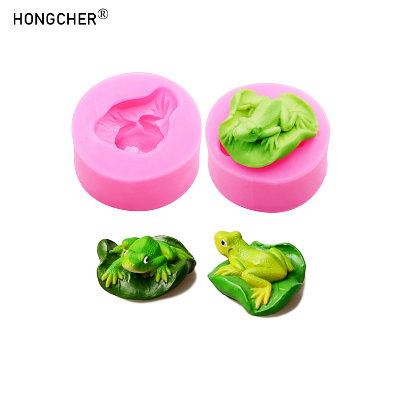 Candle Making Moulds - Lotus Leaf Frog Resin Micro Landscape