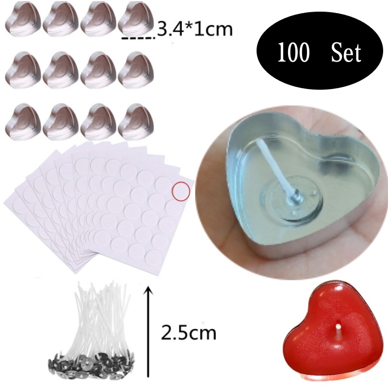 100 Sets Heart shaped Empty Al - Candle Making Kit recension och pris