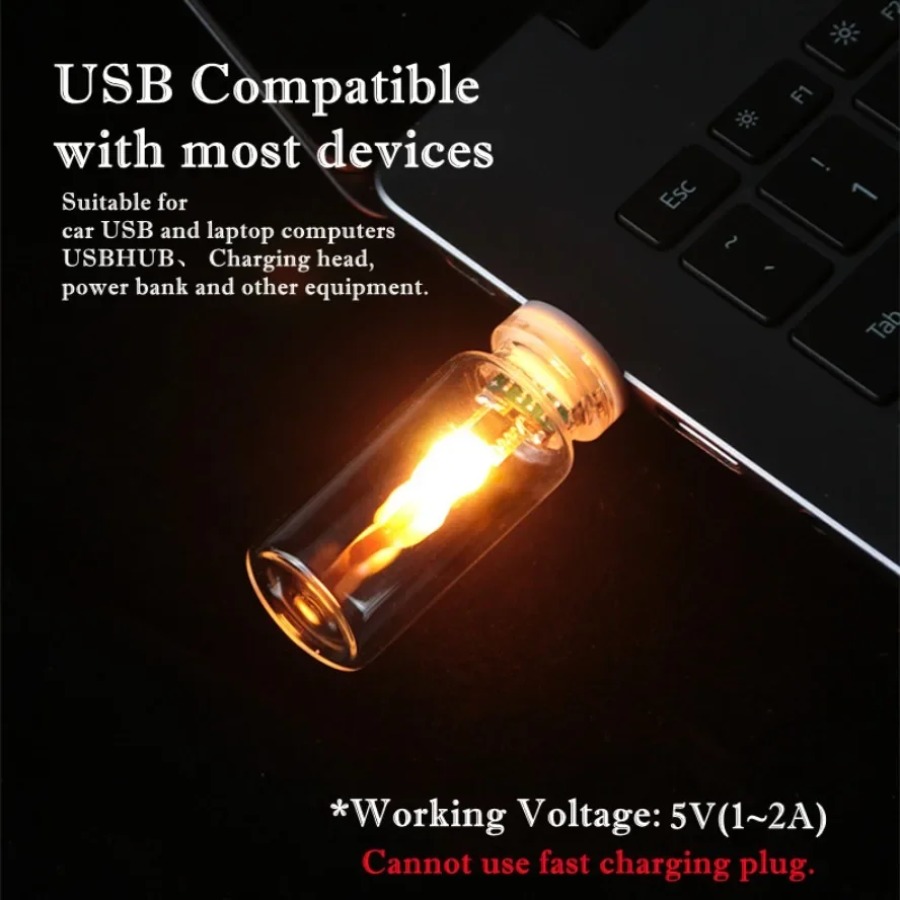 5V USB LED Flame Type Night Li - Candle Making Glass recension och pris