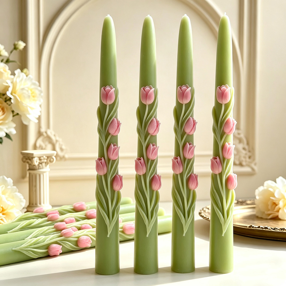 Long Pole Flower Taper Candle  - Candle Making Soy Wax recension och pris