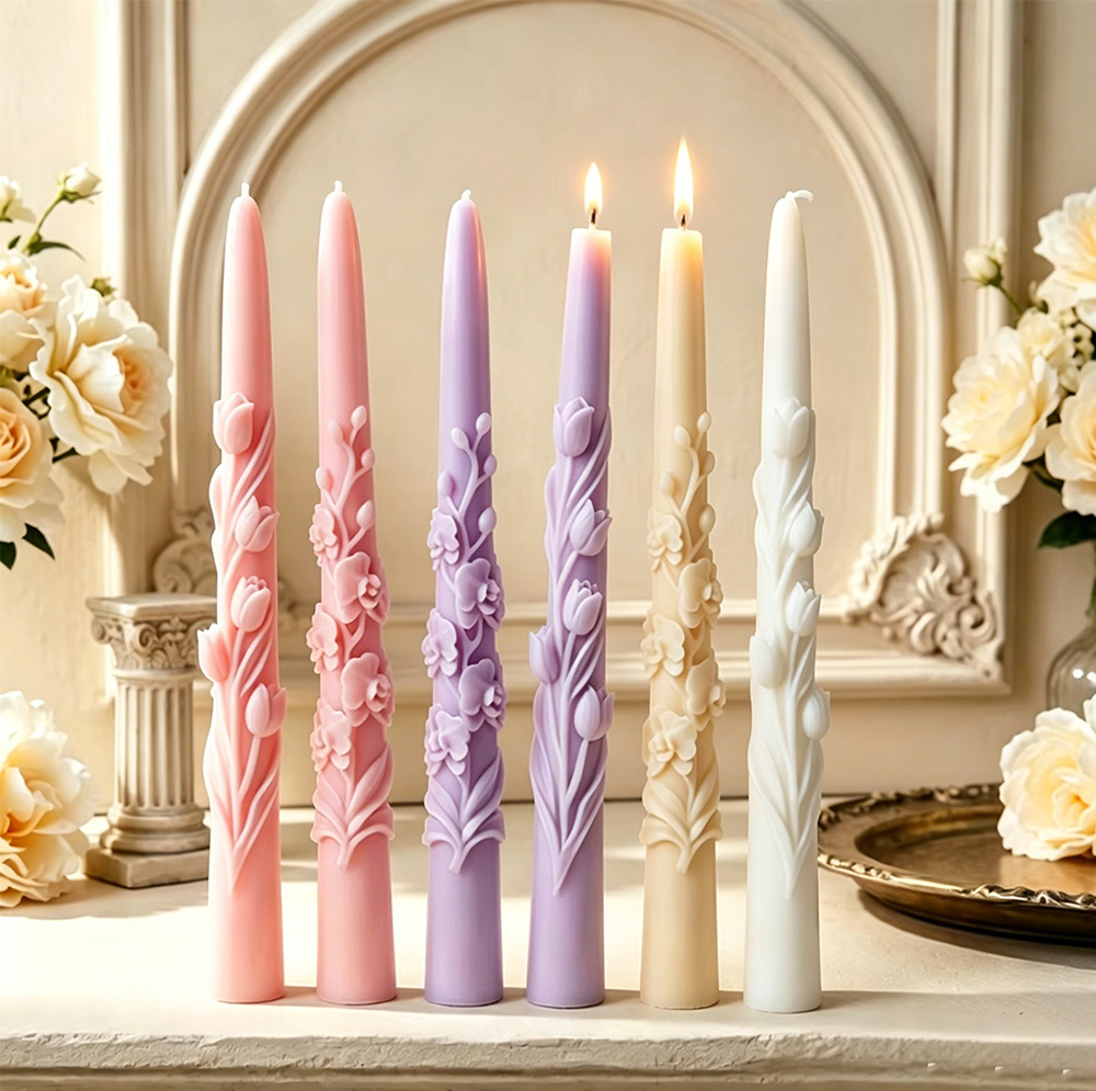 Long Pole Flower Taper Candle  - Candle Making Soy Wax recension och pris