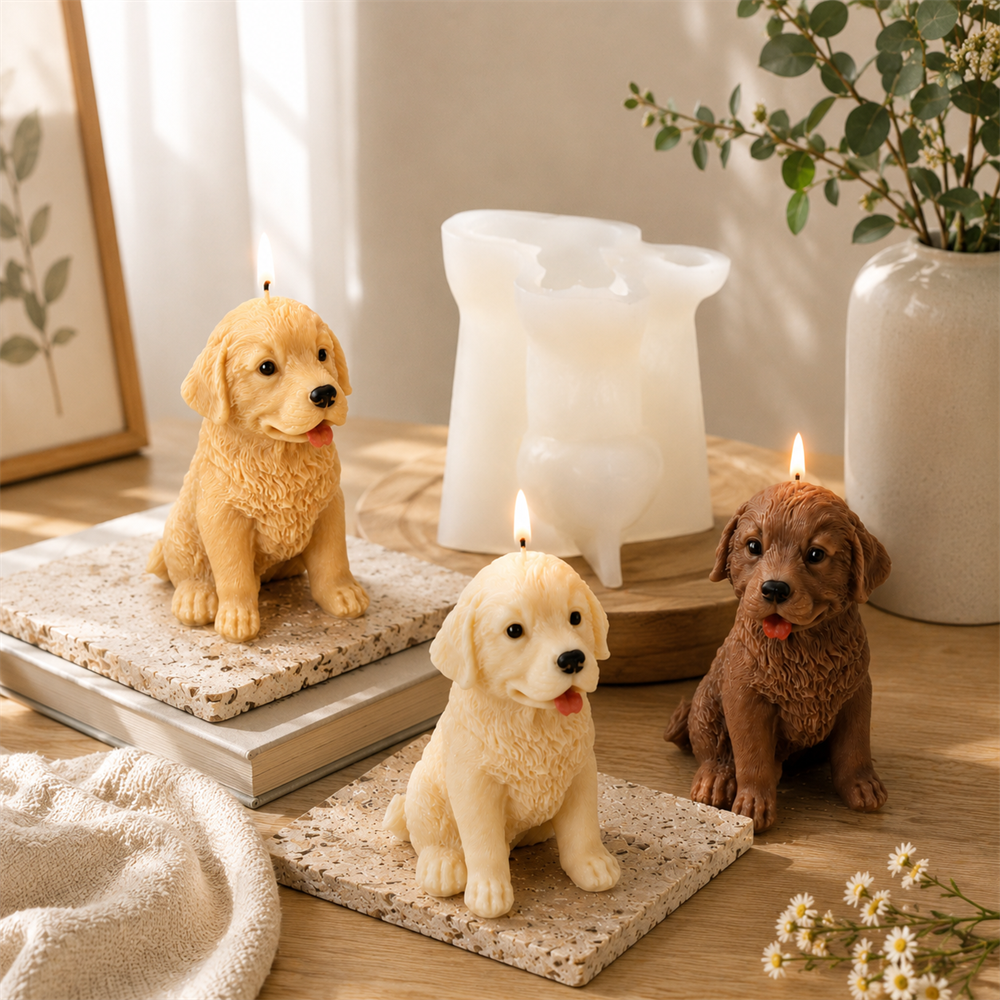 Golden Retriever Silicone Cand - Candle Making Soy Wax recension och pris