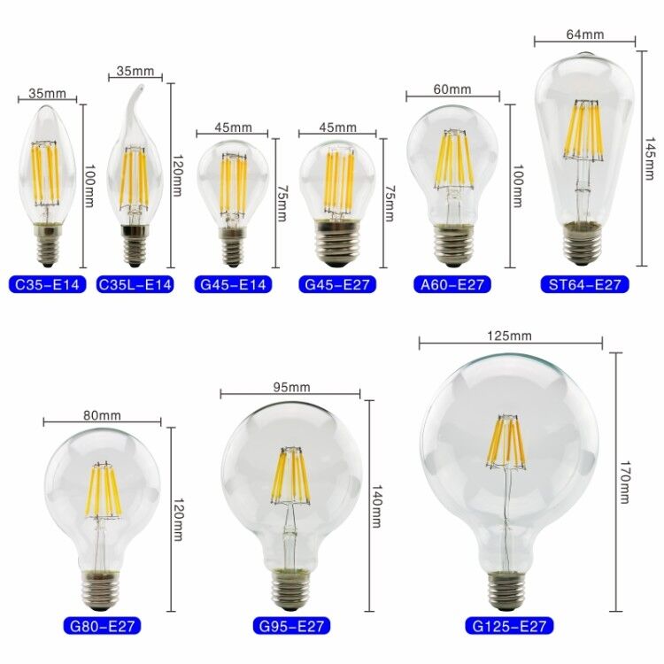 LED Filament Bulb E27 E14 Retr - Candle Making Glass recension och pris