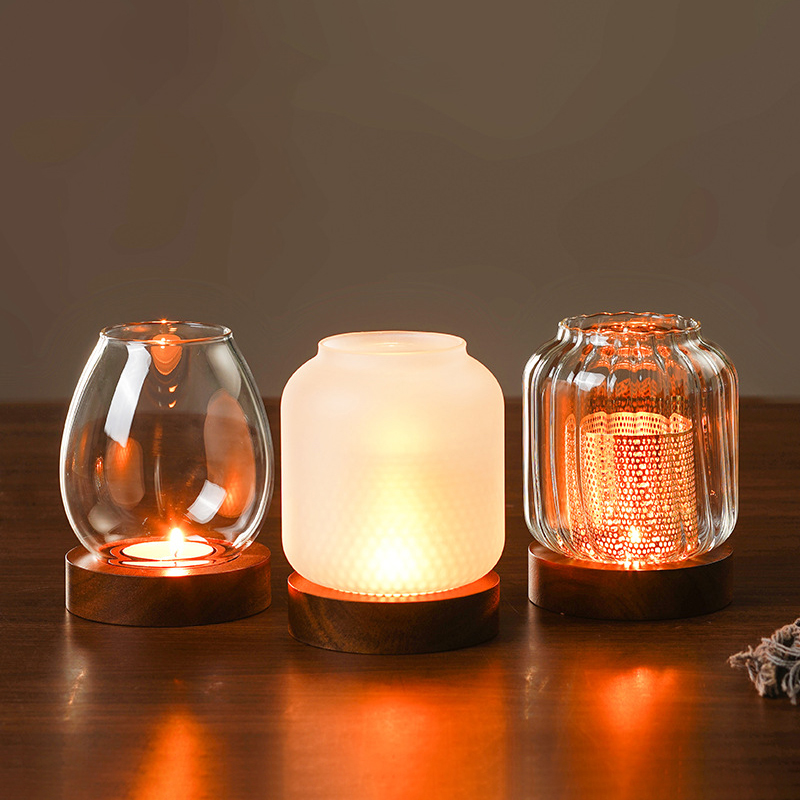 Vintage Wooden Candle Holder W - Candle Making Glass recension och pris