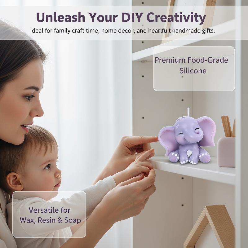 Cute 3D Elephant Silicone Cand - Candle Making Moulds recension och pris