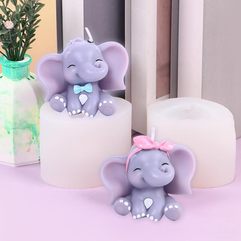 Cute 3D Elephant Silicone Cand - Candle Making Moulds recension och pris