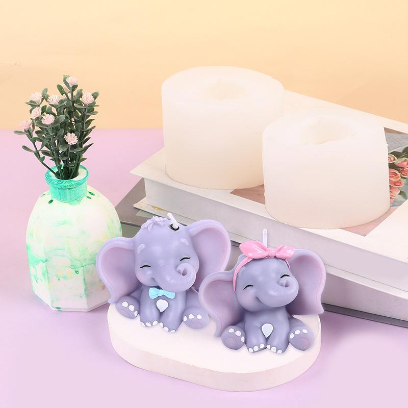 Cute 3D Elephant Silicone Cand - Candle Making Moulds recension och pris