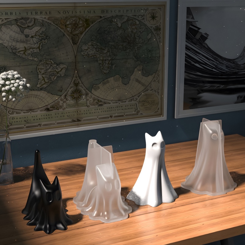Ghost Cat Halloween Desktop Or - Candle Making Moulds recension och pris