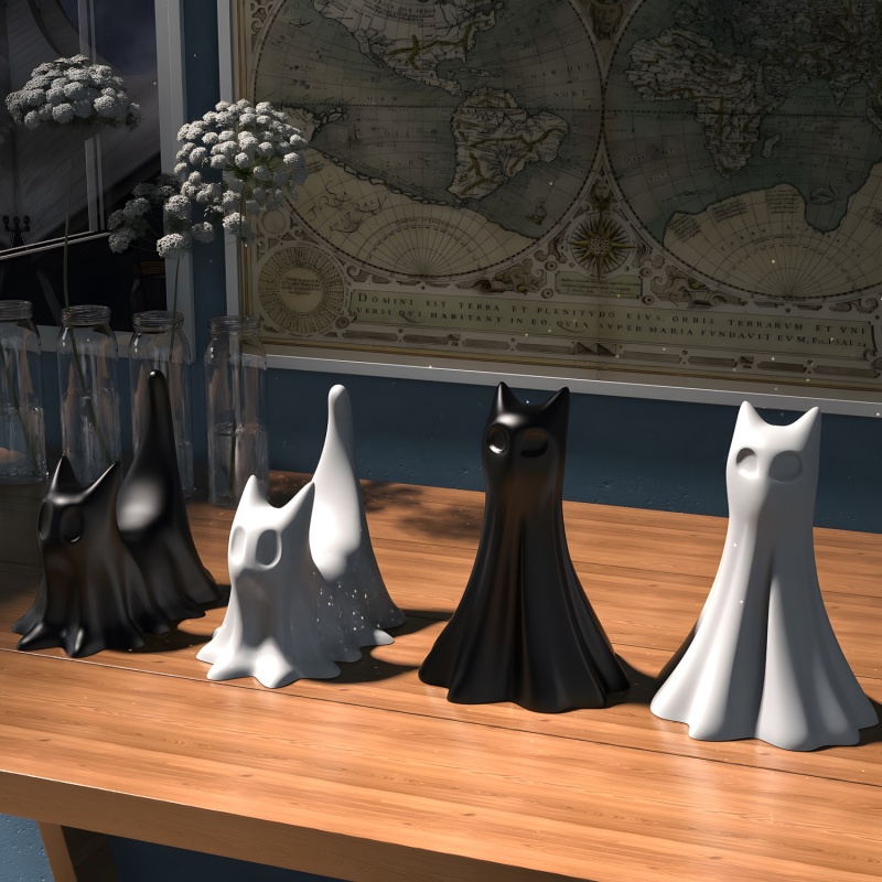 Ghost Cat Halloween Desktop Or - Candle Making Moulds recension och pris