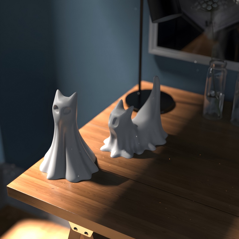Ghost Cat Halloween Desktop Or - Candle Making Moulds recension och pris