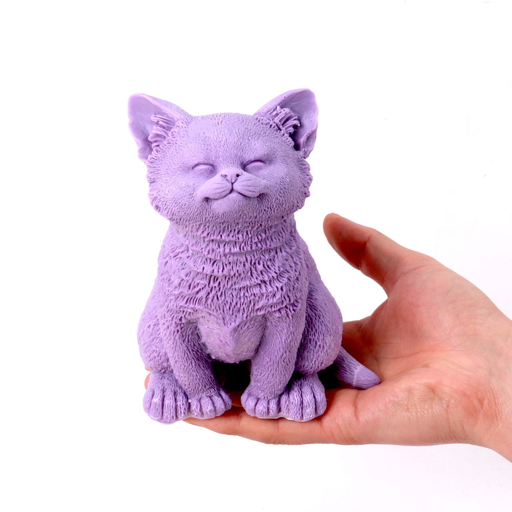 Cute Sitting Cat Candle Silico - Candle Making Soy Wax recension och pris