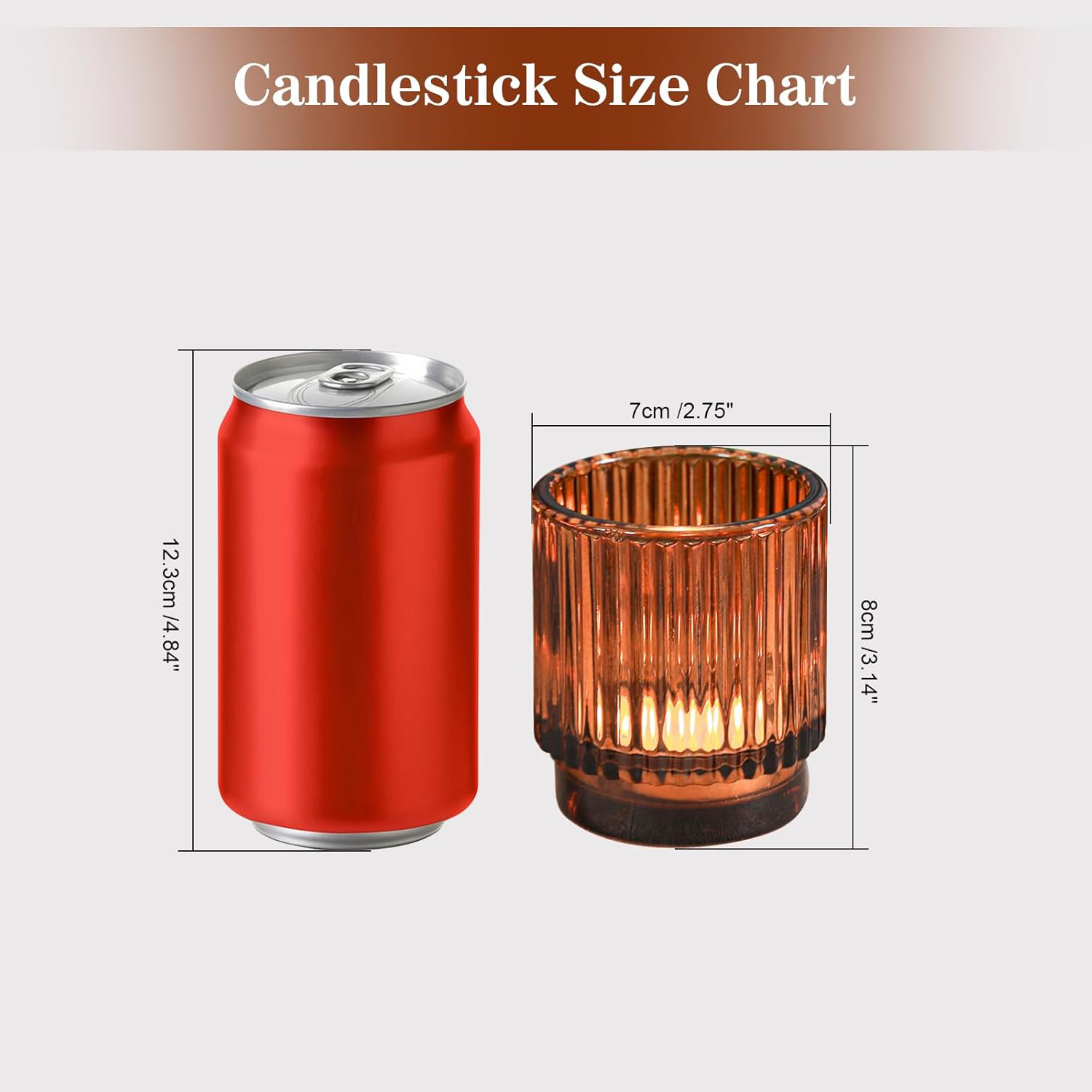 Vintage Ribbed Amber Glass Tea - Candle Making Glass recension och pris