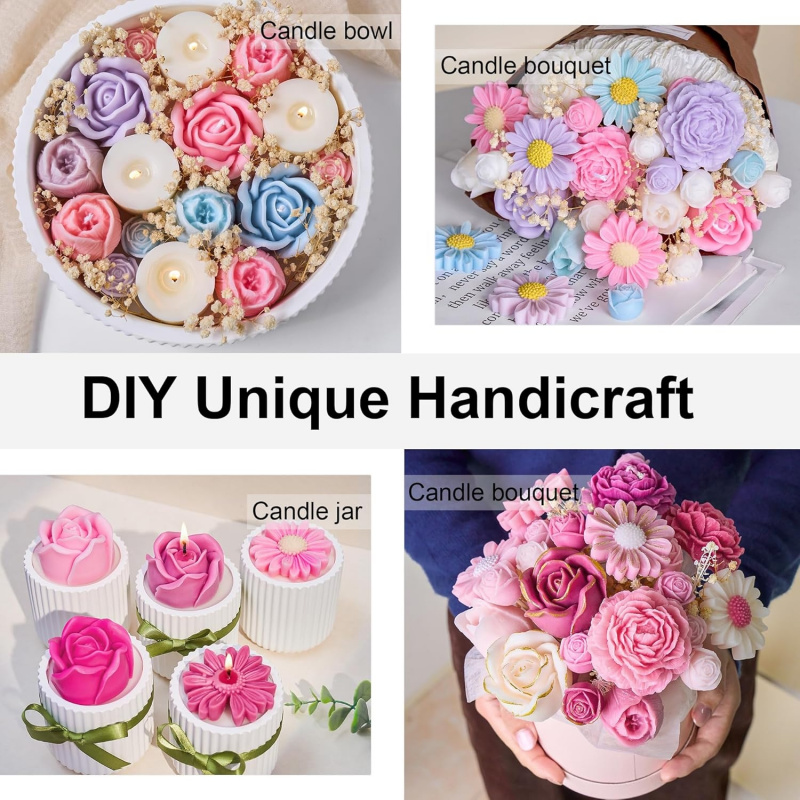 5Flower Candle Mold Set，3D Flo - Candle Making Kit recension och pris