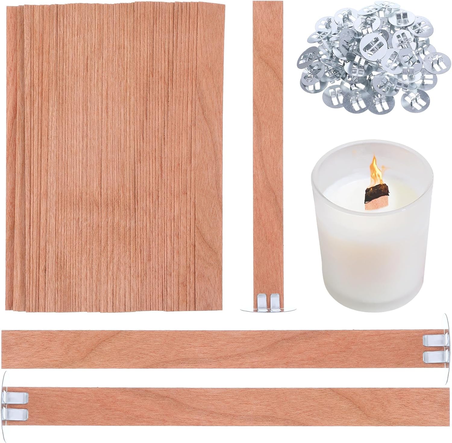 60Pcs Wood Wicks for Candles M - Candle Making Soy Wax recension och pris