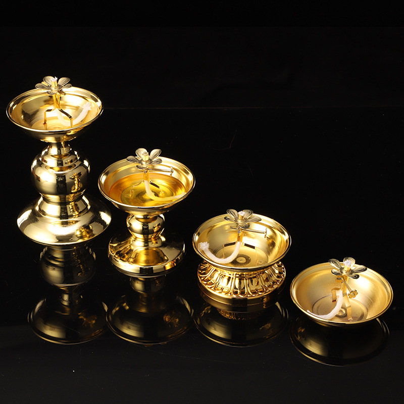 Golden Oil Lamp For Buddha Wit - Candle Making Glass recension och pris